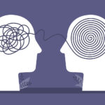 An illustration of a jumbled string untangling from one head to another. This represents how finding the right therapist in Katy, TX makes all the difference in your recovery. Get the support you deserve today.
