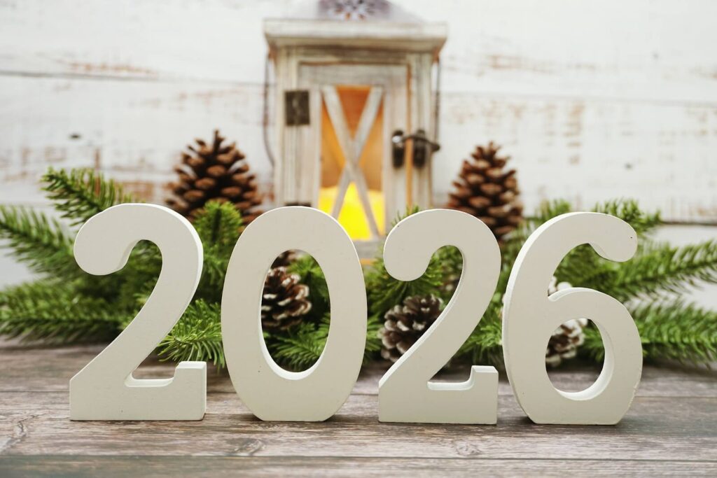 "2026" in white wooden letters on a table. Adult therapy in Katy, TX is a safe space for you to explore new 2026 goals. Explore more by reading our blog.
