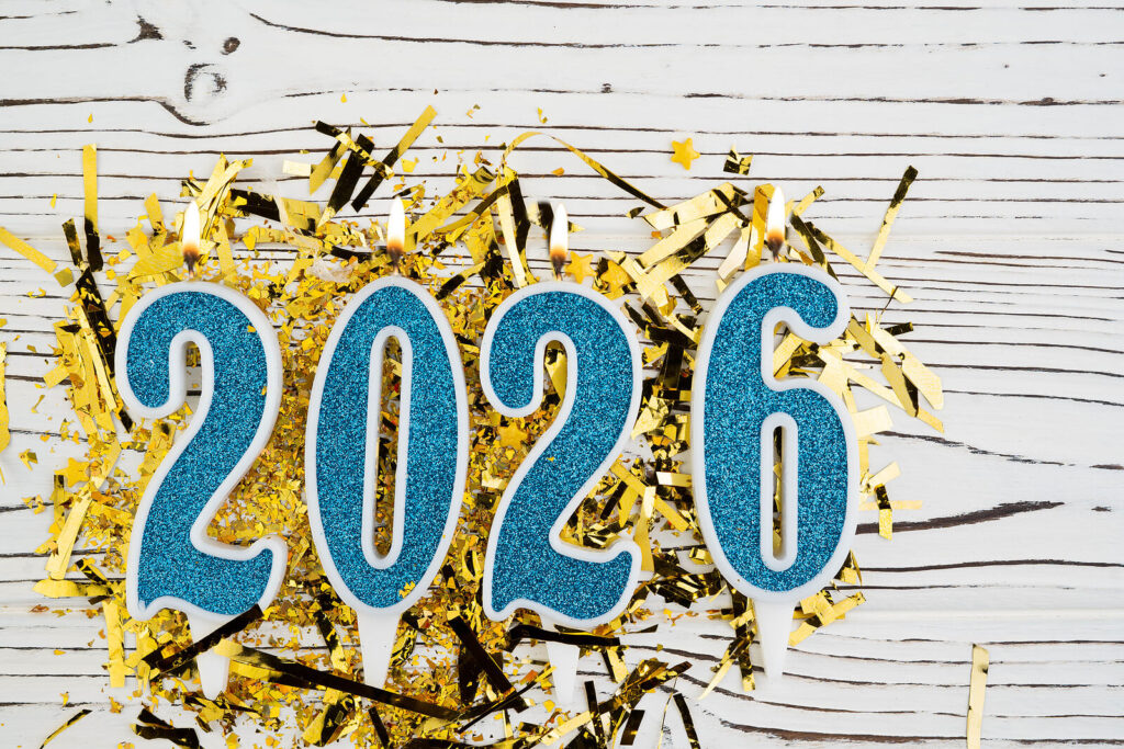 "2026" in blue numbers with gold confetti. If you want to help your teen thrive this New Year, reach out for counseling today. Teen counseling in Katy, TX can support them!